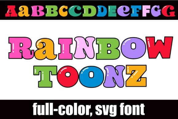 Rainbow Toonz: A Vibrant, Retro Serif Color Font for Branding